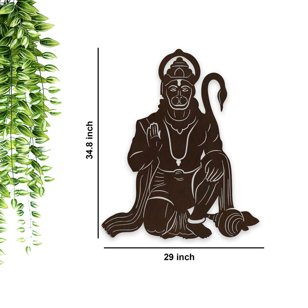 Hunuman Ji Backlit Wooden Wall hanging