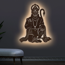 Hunuman Ji Backlit Wooden Wall hanging